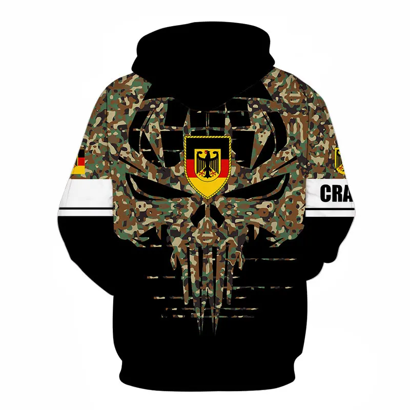 Fashion Men's Hoodie 3D Printed Skull Pattern Men's And Women's Hoodie Pullover Harajuku Fashion Sports Motorcycle Sportswear