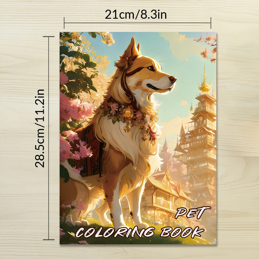 Adult Coloring Book - 8.3x 11.2 Inch 32 Pages Cute Animal Coloring Book - Helps Reduce Stress and Ease Emotions