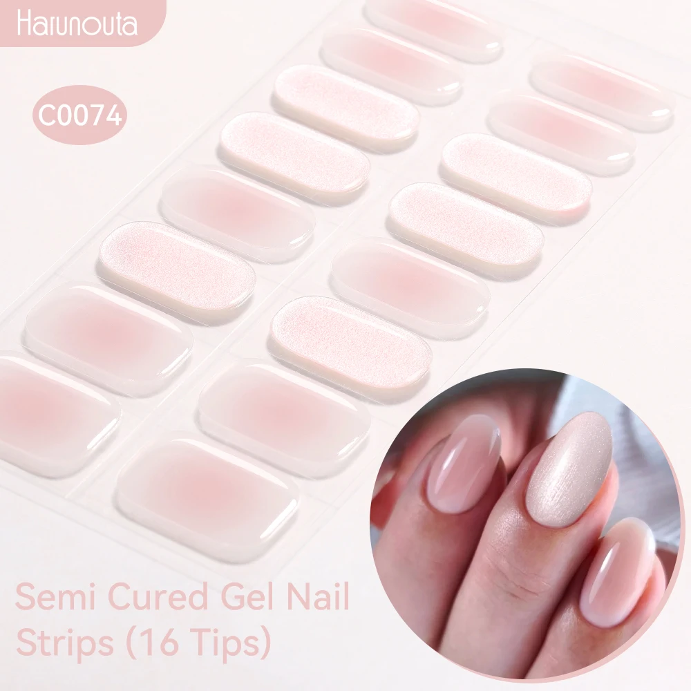 Halbgehärtete Gel-Nagelstreifen mit Farbverlauf Auroras, glitzernde, glänzende DIY-Gel-Nagellackaufkleber für Nägel, funktioniert mit UV-/LED-Nagellampen