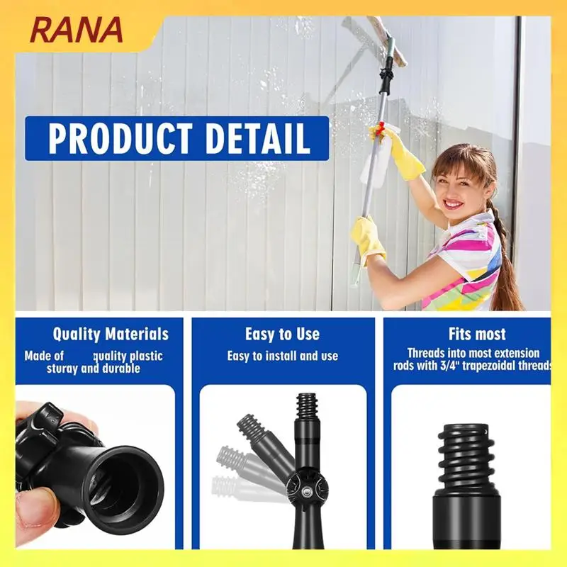 

RANA 2Pcs Rotatable Angle Adaptor Extension Pole Attachments For Threaded Extension Pole Paint Pole Adapter Attach To Duster