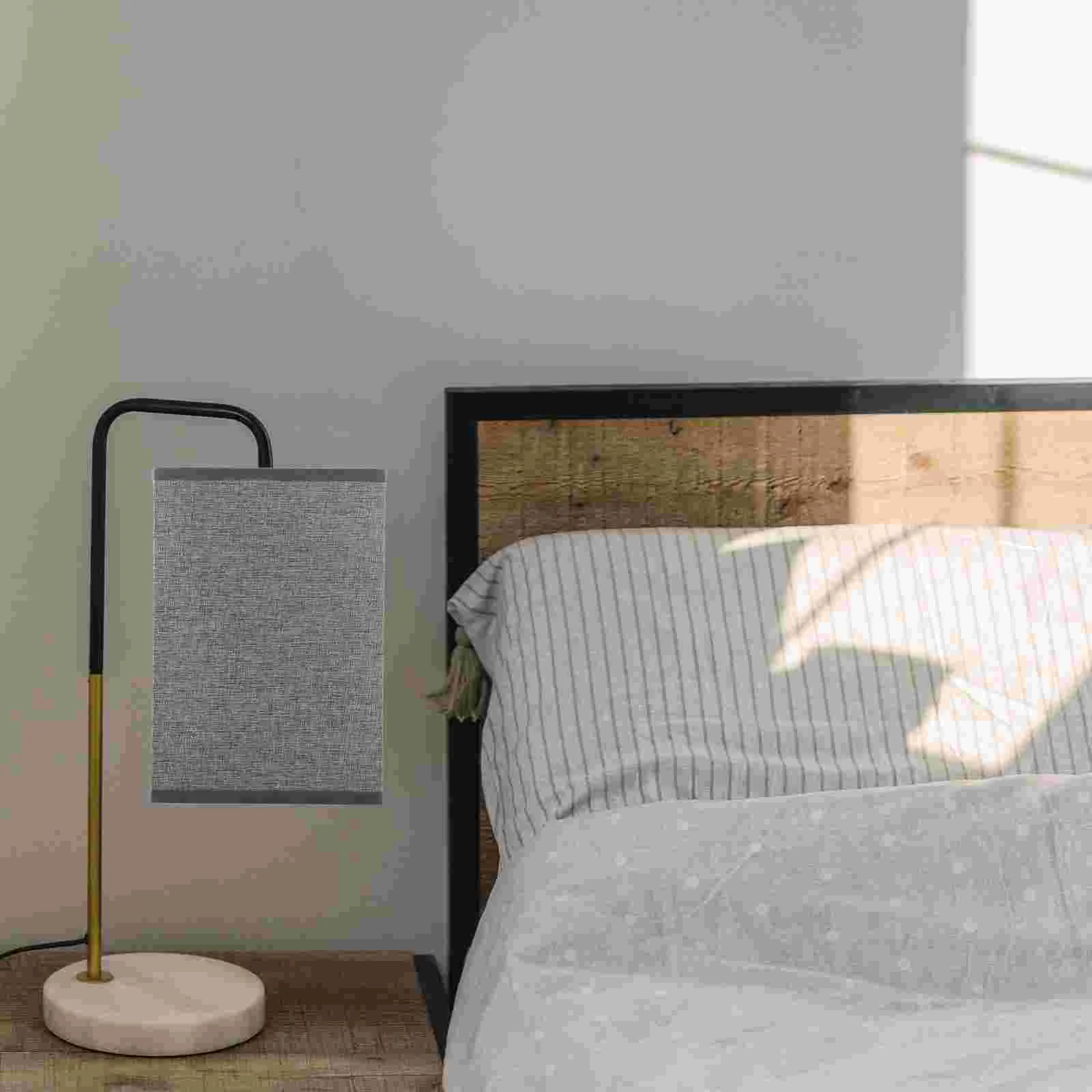Pantalla cuadrada de lino para mesa, candelabro de escritorio para el hogar, cubierta segura para suelo de granja