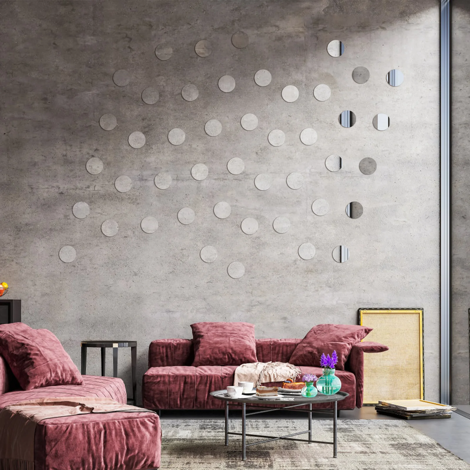 

60pcs Circular Mirror Tiles Small Round Mirrors For Crafts Self Adhesive Mirror Decor Scrapbooking Jewelry Making