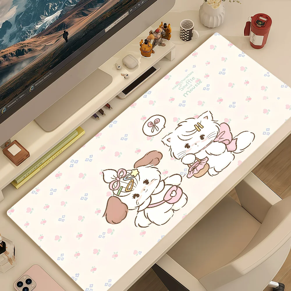 Mouse Pad MousePad Non-slip Lockedge Office Student Gaming Girl Thickened M-Mikko Large Writing Sweet Pad Illustration Cushion