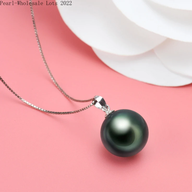

Изящный кулон из натурального черного жемчуга 10-11 мм для женщин, ювелирное изделие из серебра 925 пробы