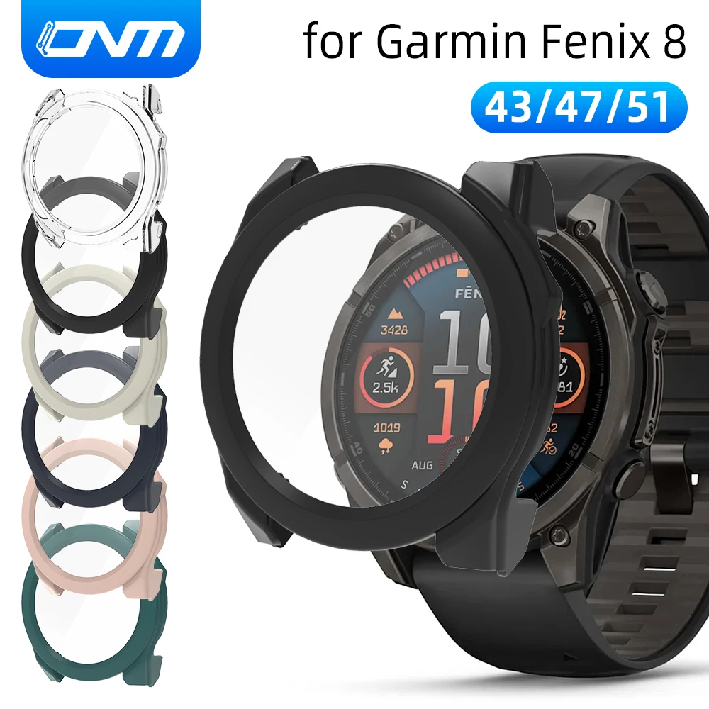 

Case for Garmin Fenix 8 51mm 47mm 43mm AMOLED SOLAR PC Hard All-around Bumper Protective Cover + Screen Protector Accessories