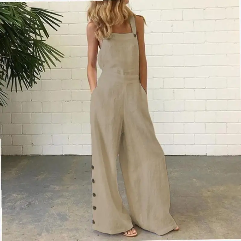 بدلة صيفية كاجوال بمقاسات كبيرة، أفرول بأسلوب الشارع، ملابس مريحة من مزيج القطن بخصر طبيعي للنساء