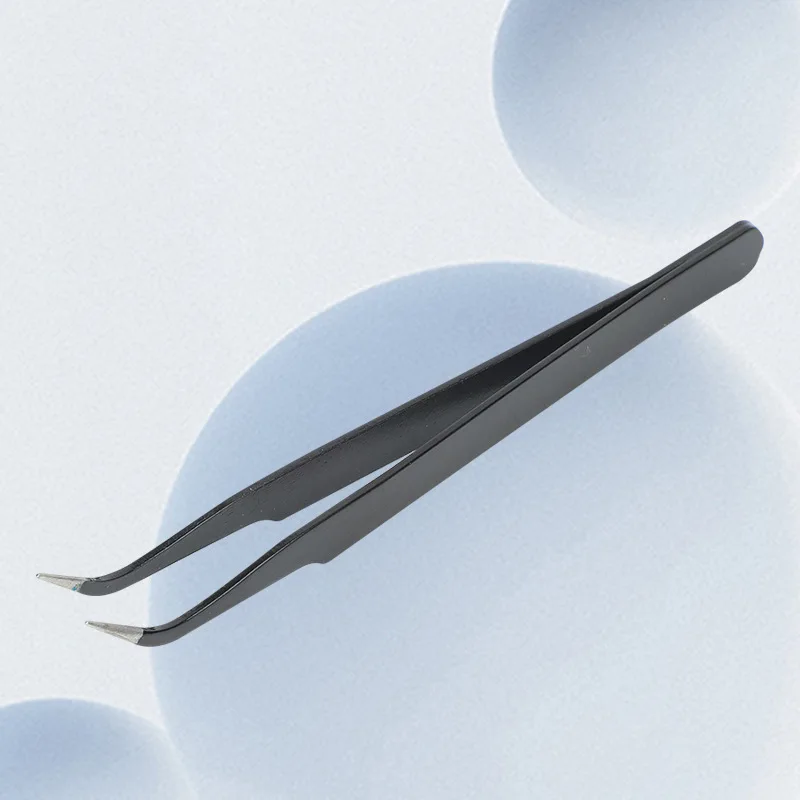 Colorful Stainless Steel Tweezers Set for Detail Work Hand Account Clip Pointed Straight Thickened Elbow Wholesale
