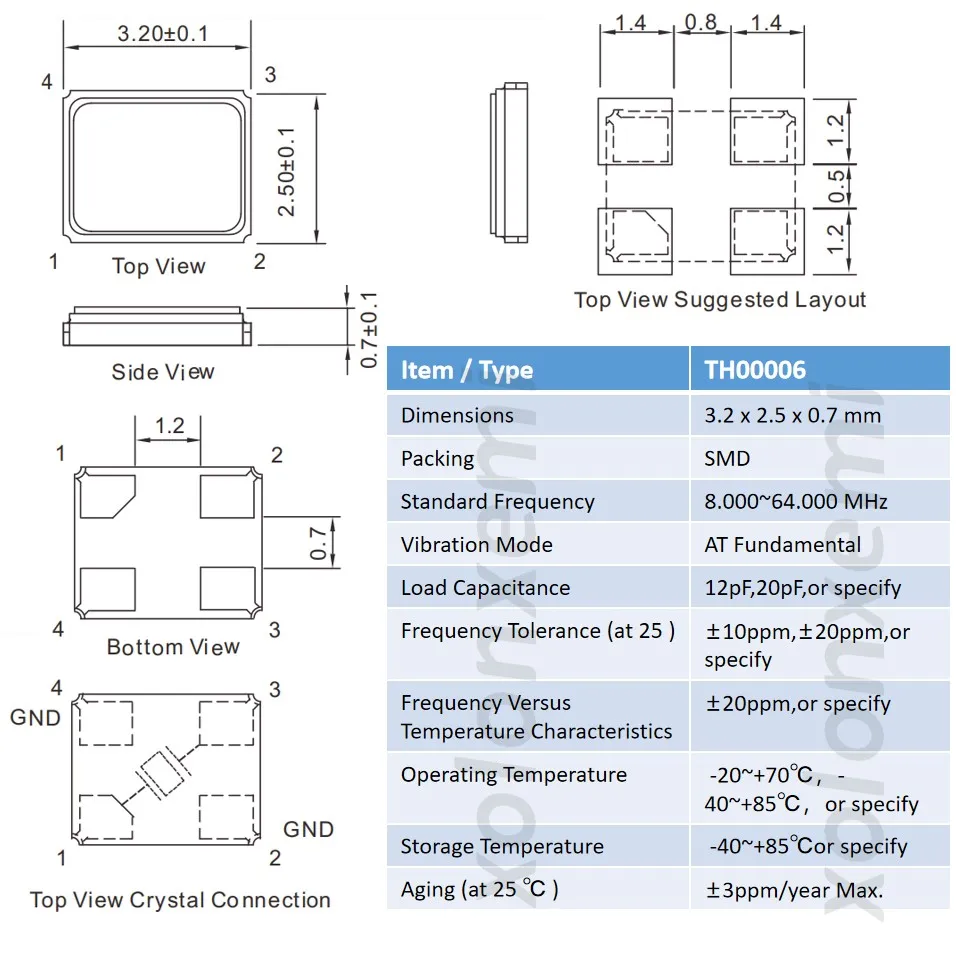 20pcs 12Mhz 3225 10pf 12pf 20pf 10ppm SMD Quartz Crystal Oscillator Passive 12M 4Pin 2532 2.5*3.2 3.2X2.5MM Xtal