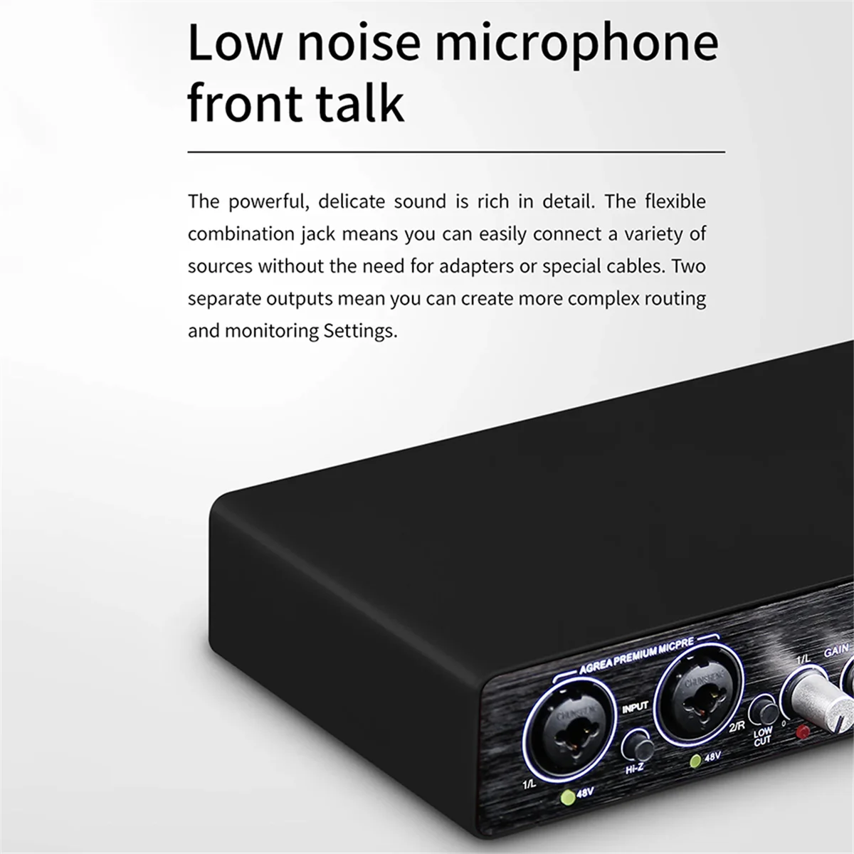 GAX-UC22 24Bit/192KHz Audio Interface High Resistance Instruments USB Computer Live Recording External Sound Card