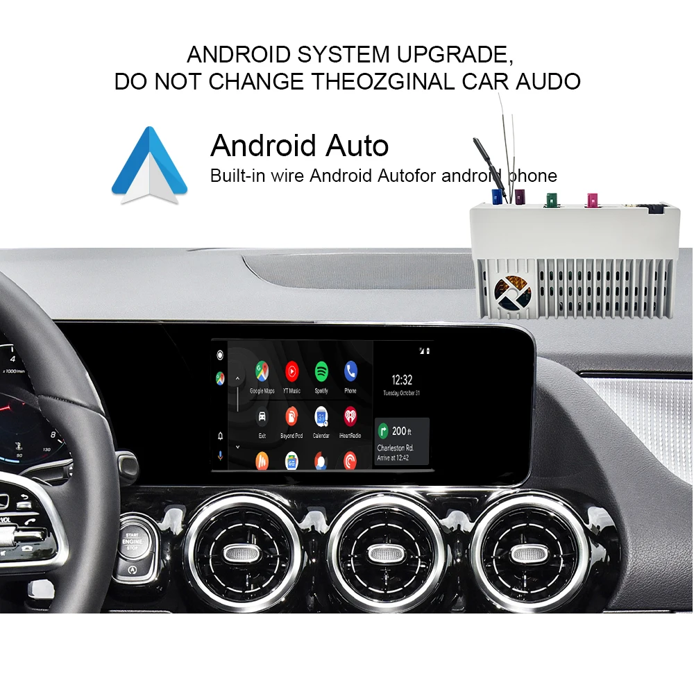 

Hualingan Wireless CarPlay adapter for Mercedes GLB x247 h247mbux ntg6 original 7inch screen upgrade Android 128G TikTok YouTube