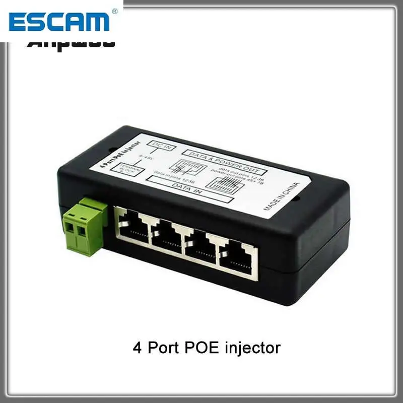 escam injetor poe s1 s2 portas portas divisor para rede cctv camera switch poe energia sobre ethernet ahd 01