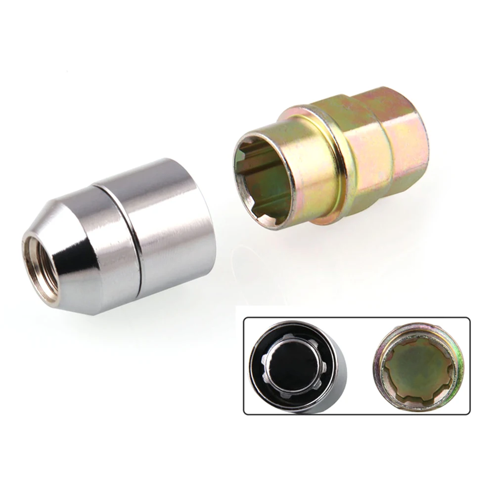 Anti Theft Locking Nuts M12x1.5 Tire Wheel Lock Anti-Theft Screw Lug Nuts Iron Accessories Easy Installation