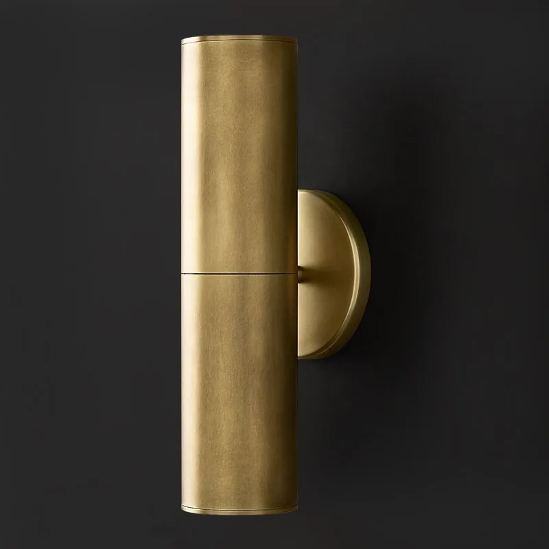 American retro all-copper wall lamp, post-modern minimalist designer creative staircase corridor aisle living room bedroom