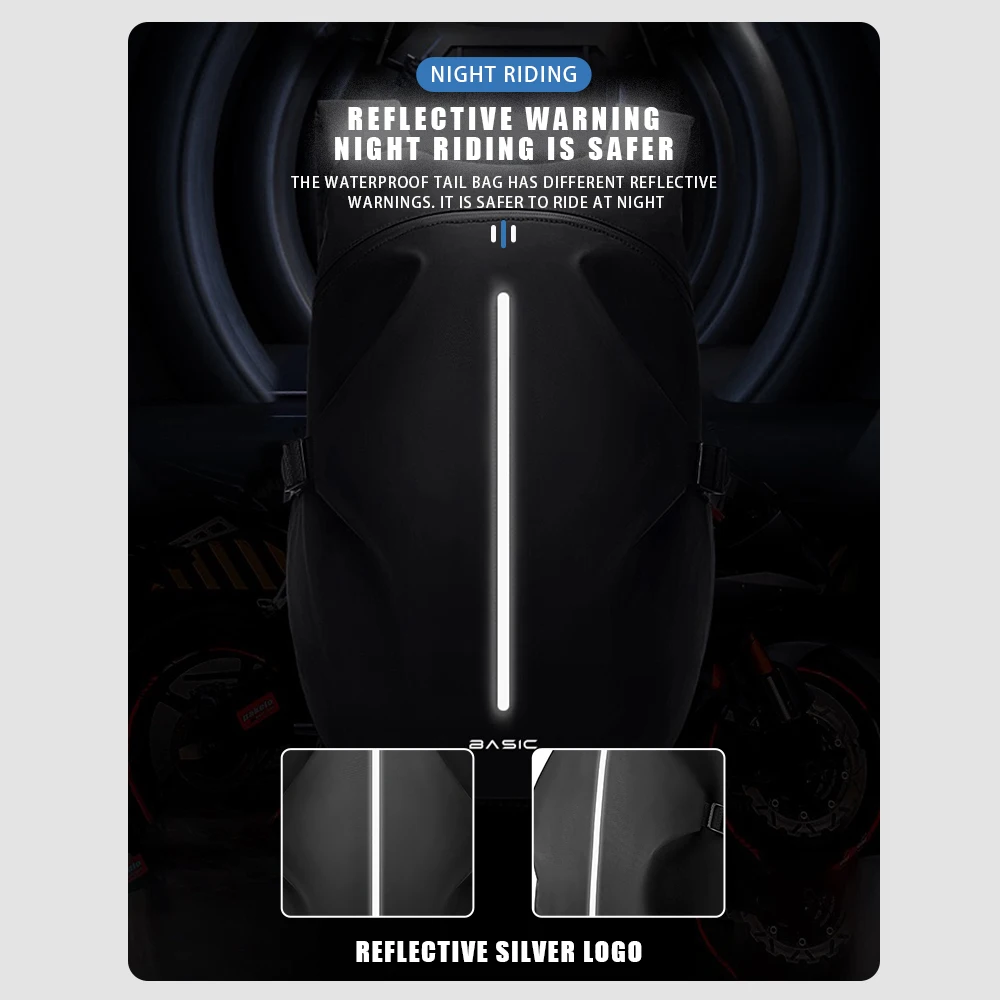 오토바이 방수 다기능 오토바이 배낭, 클래식 대용량, 반사 자전거, 사이클링 여행 가방