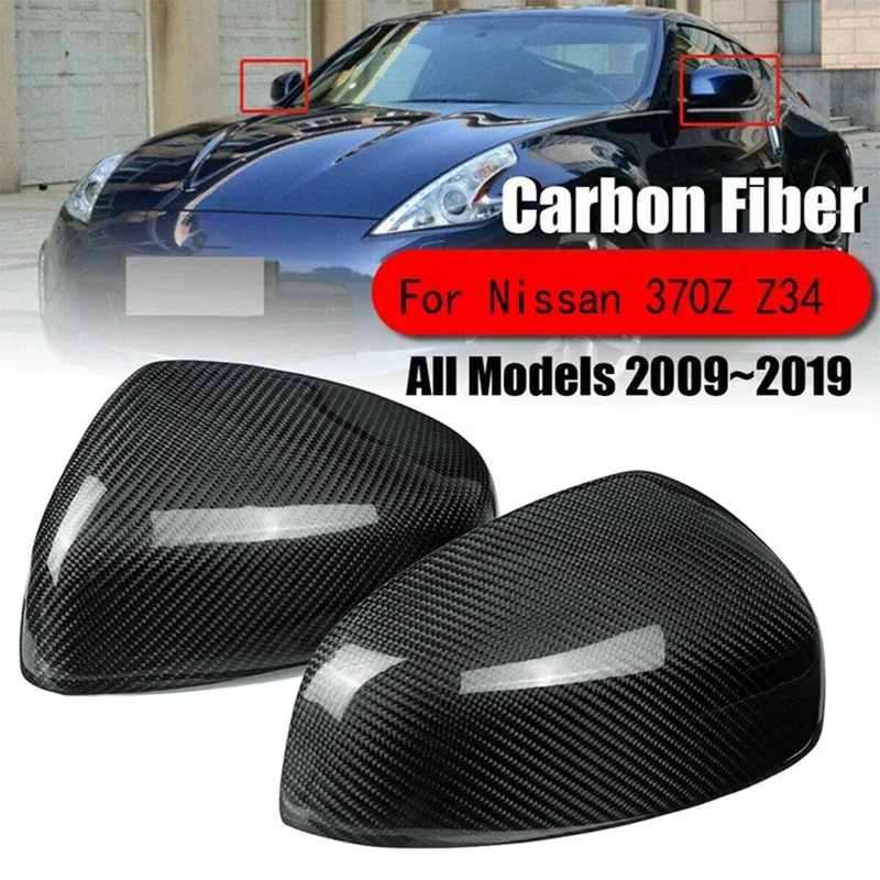 

X-T 1 Pair Rearview Mirror Cover Carbon Fiber Side Mirror Caps For Nissan 370Z Z34 2009-2019