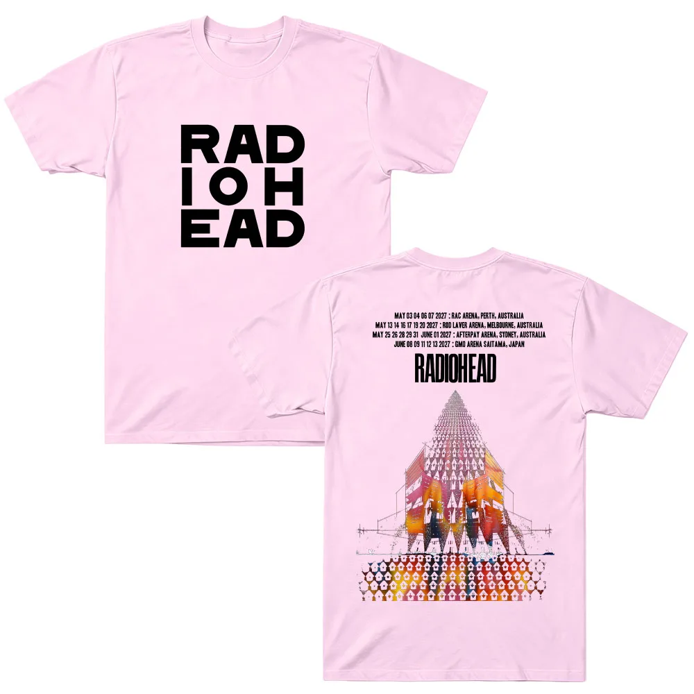 Radiohead Tour 2027 Baumwoll-T-Shirt Herren Vintage Retro Rockband Kurzarm-T-Shirt Damen Lässiges lockeres T-Shirt Streetwear lockere Oberteile – Detail 10