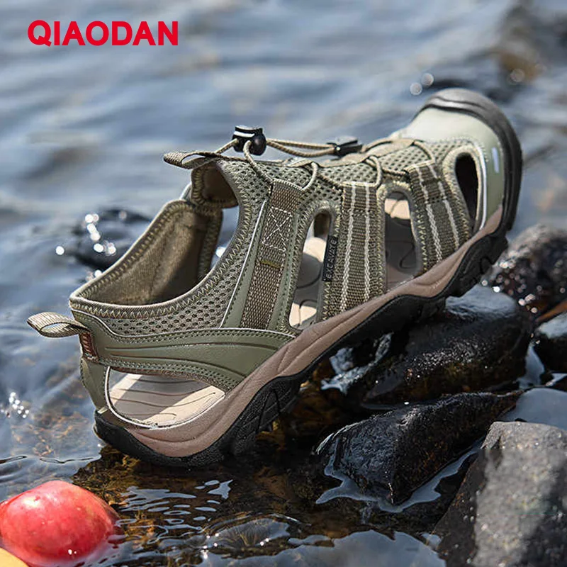 

Мужская обувь QIAODAN, новинка 2023 года, противоскользящая быстросохнущая уличная обувь для воды, спортивные сандалии с дышащей сеткой QXF093252916R