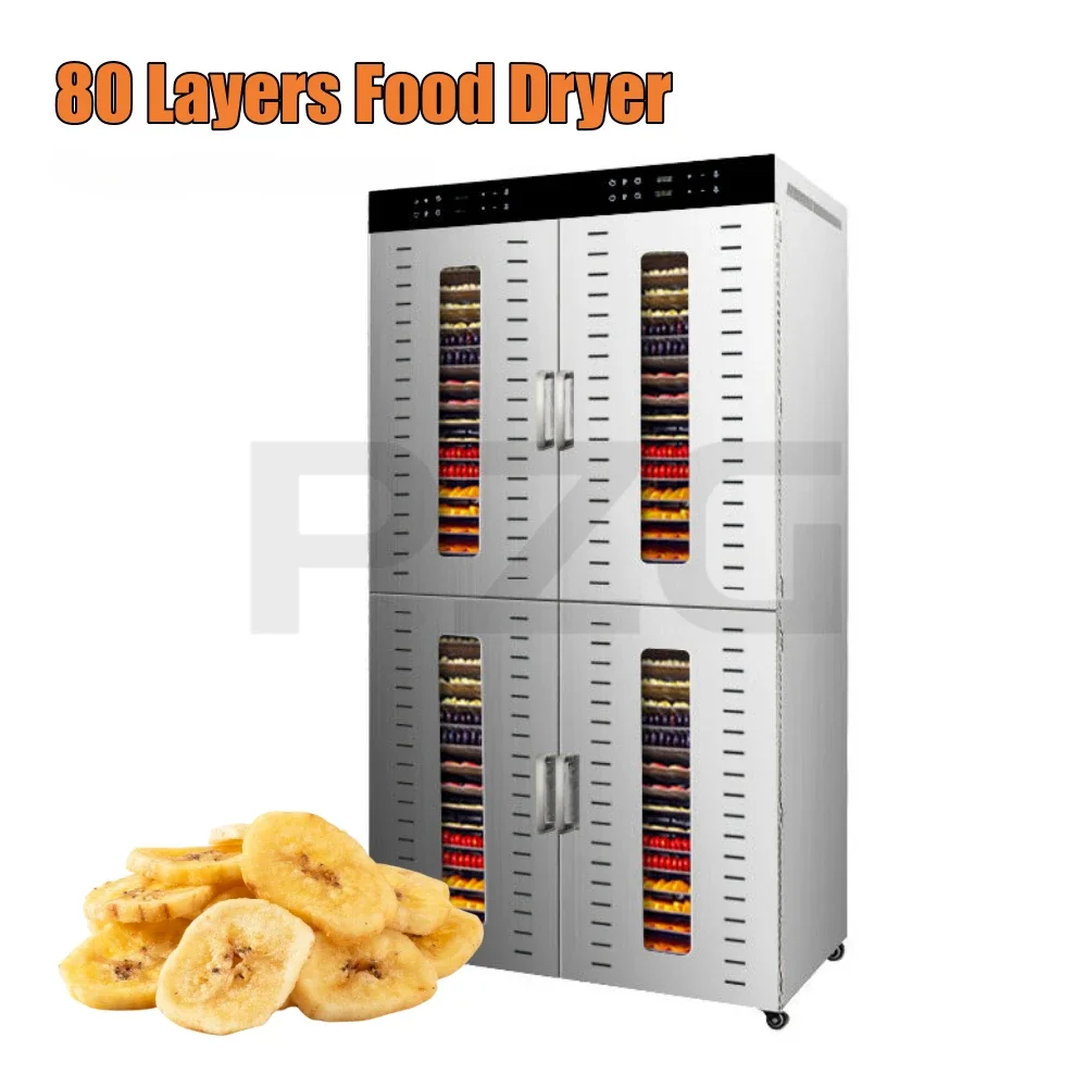 Industrial 100kg Food Dehydrator Dry Fruit Dryer Machine 80 Trays Dried Fruit Cabinet Food Dryer Celery Tomato Potato Dehydrator