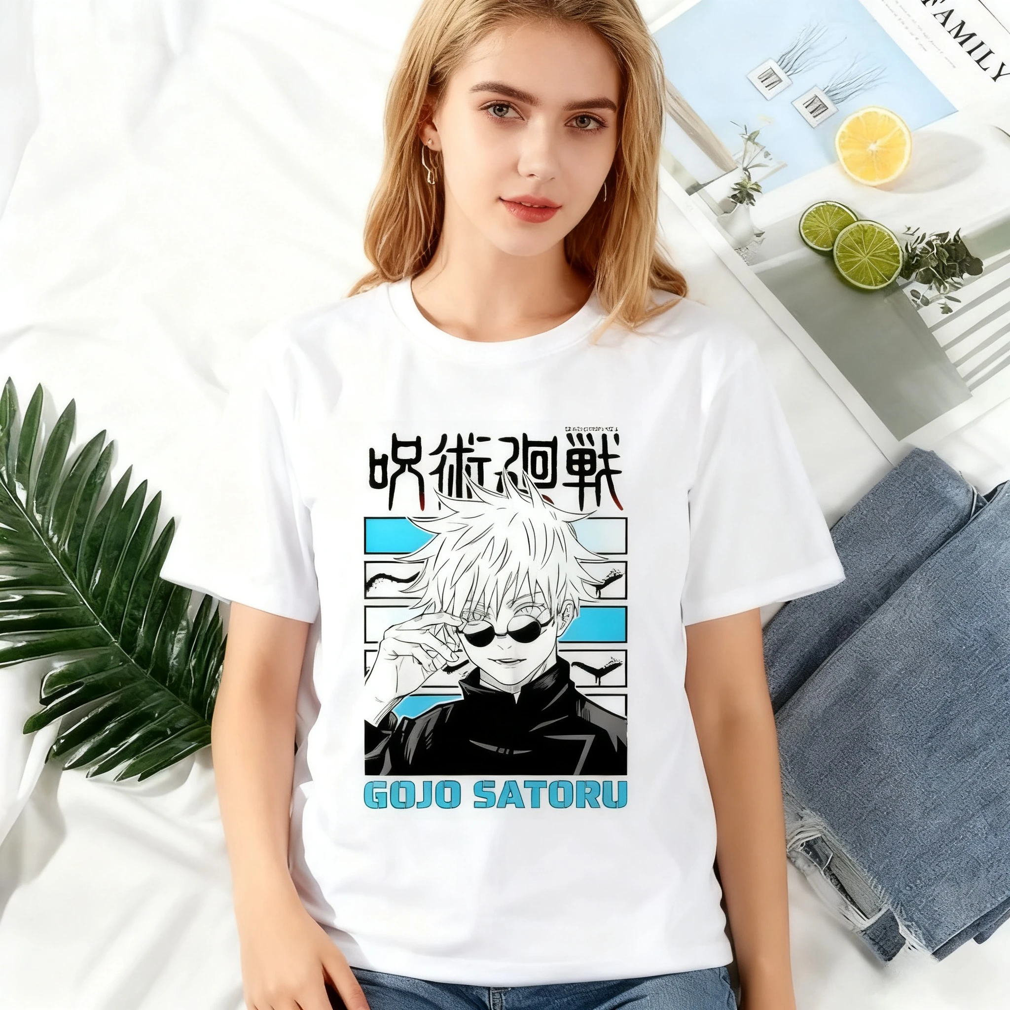 

New Jujutsu Kaisen Japanese Anime T Shirt for Men Gojo Satoru Print Graphic T Shirts Unisex Harajuku Fashion Casual Short Sleeve