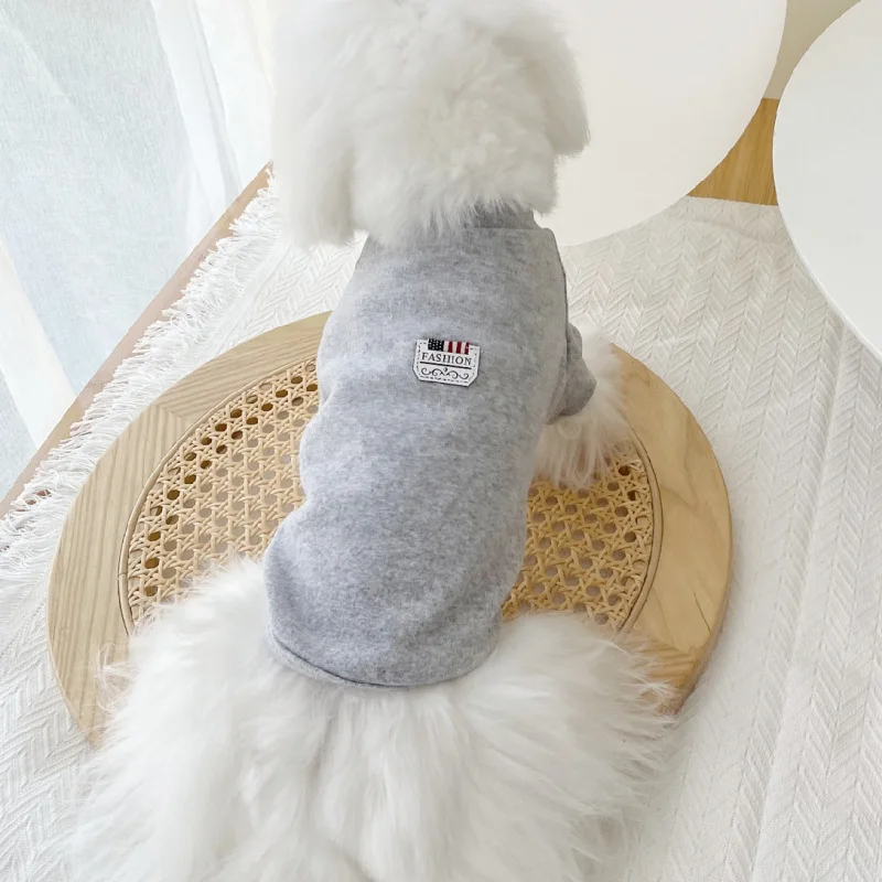 Pet Base Shirt Pet Hoodie Little Dog Teddy Bear Base Shirt Cat Schnauzer Autumn and Winter T-shirt Puppy Clothes for Small Dogs