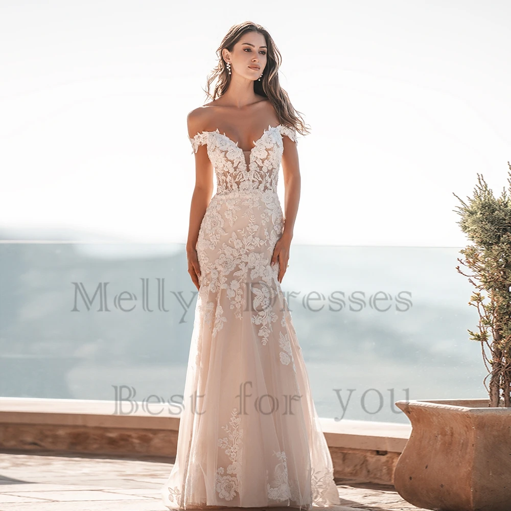 

Женское свадебное платье с юбкой-годе It's yiiya, белое фатиновое платье с открытыми плечами на лето 2024