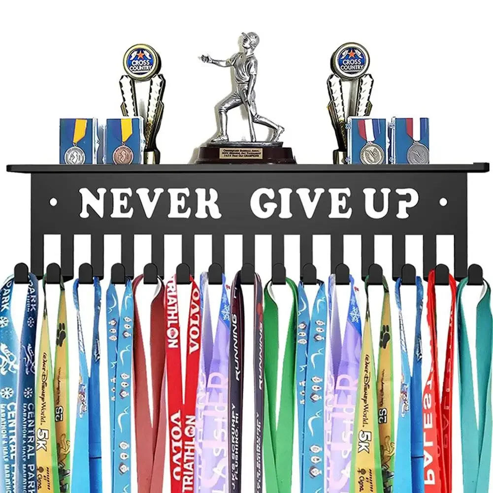 Aluminum Alloy Medal Display Rack Wall-Mounted Hanger Holder and Organizer for Awards, Medals, Trophies from Races,Soccer,Sports