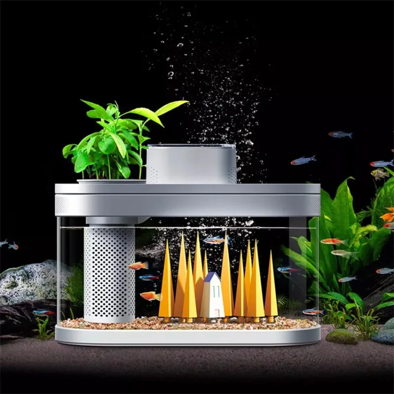 Fish tank fish tank aquarium intelligent amphibious ecological desktop acrylic fish tank aquarium