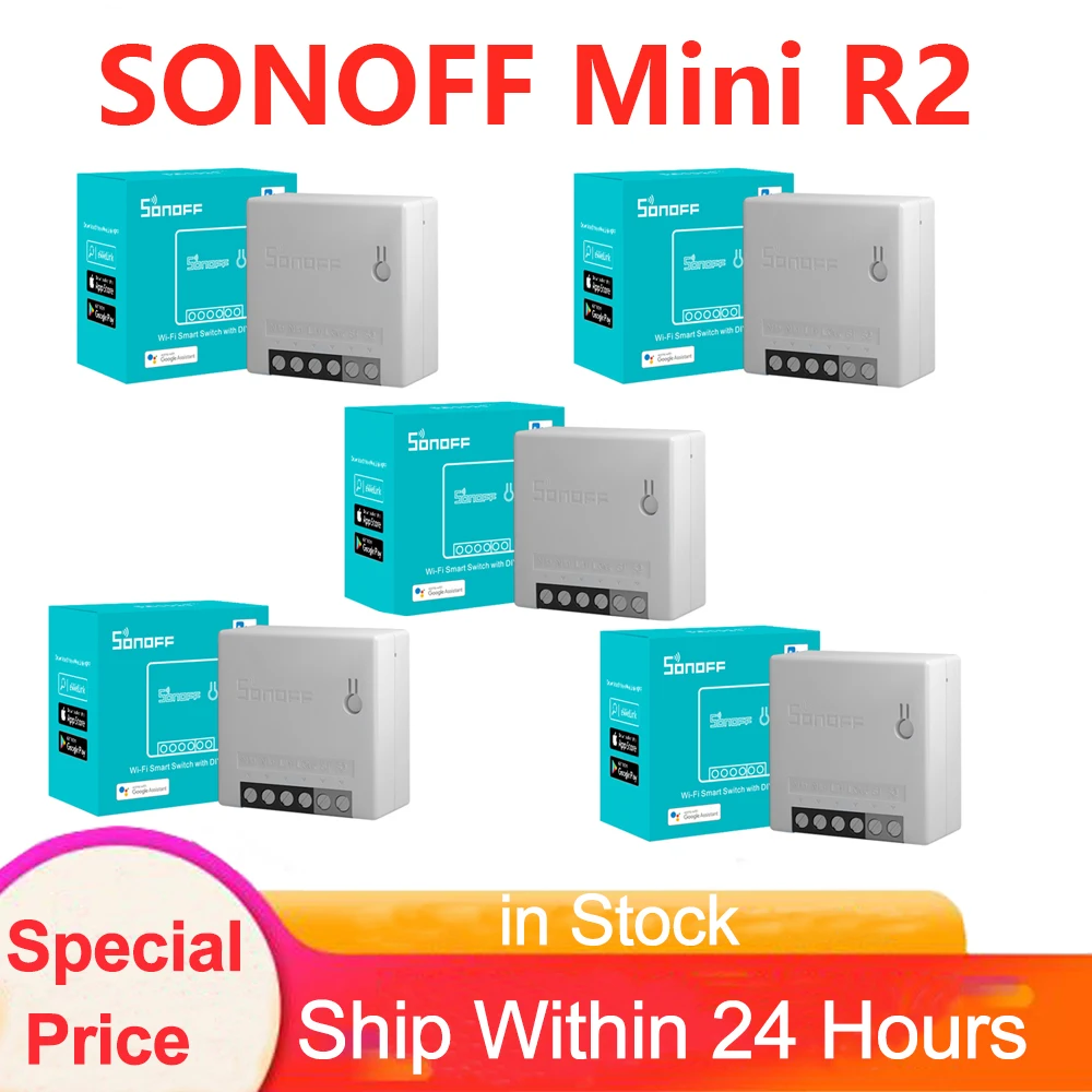 Смарт-переключатель Sonoff Mini R2 с поддержкой Wi-Fi и 2-сторонними модулями