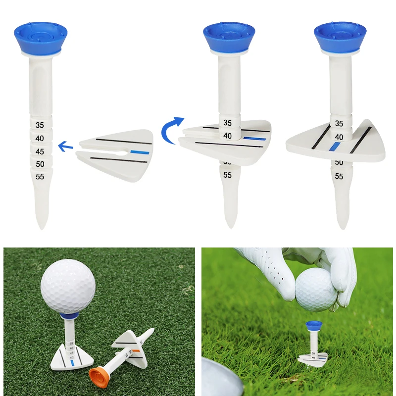 Golf Tees Plastic Golf Tee Adjustable Limit Aiming Assist 77mm 4 pcs/box Golf Step Down Tees Plastic Golf Ball Tee For Golfer