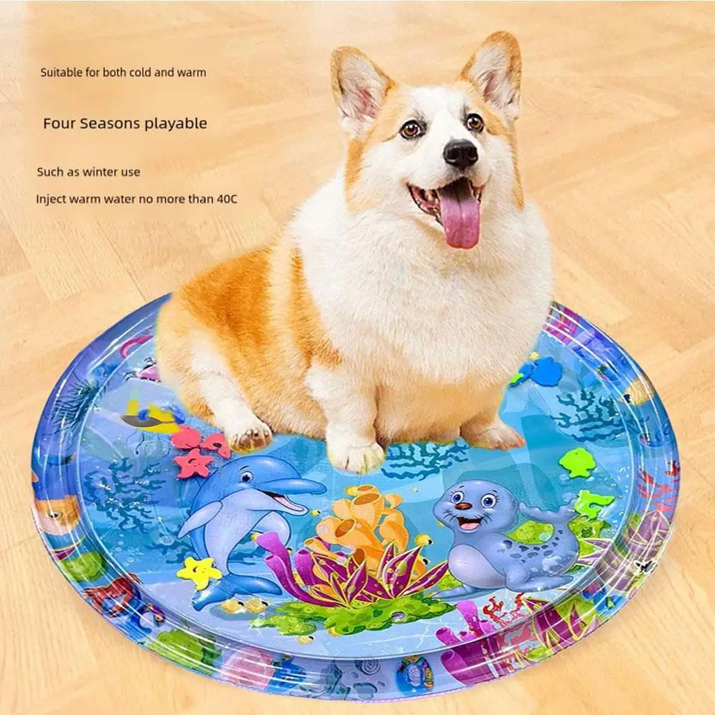 Tappetino di raffreddamento per animali domestici tappetino per giochi d'acqua in PVC letto gonfiabile per cani adatto per cani di piccola taglia gatti per tutte le stagioni