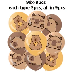 9pcs Capybara Balloon Set,Animal Theme Children's Birthday Party Decoration Capybara Balloon