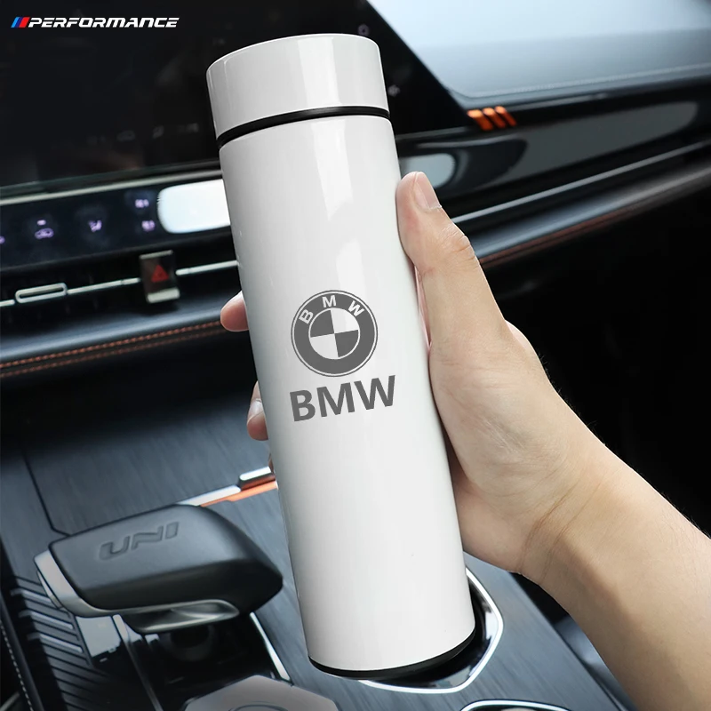 500ml Portable Car Smart Thermos Bottle, Temperature Display Cup, For BMW M E90 E60 F30 E39 F10 F20 E87 E36 F20 F30 X1 X3 X5 X7