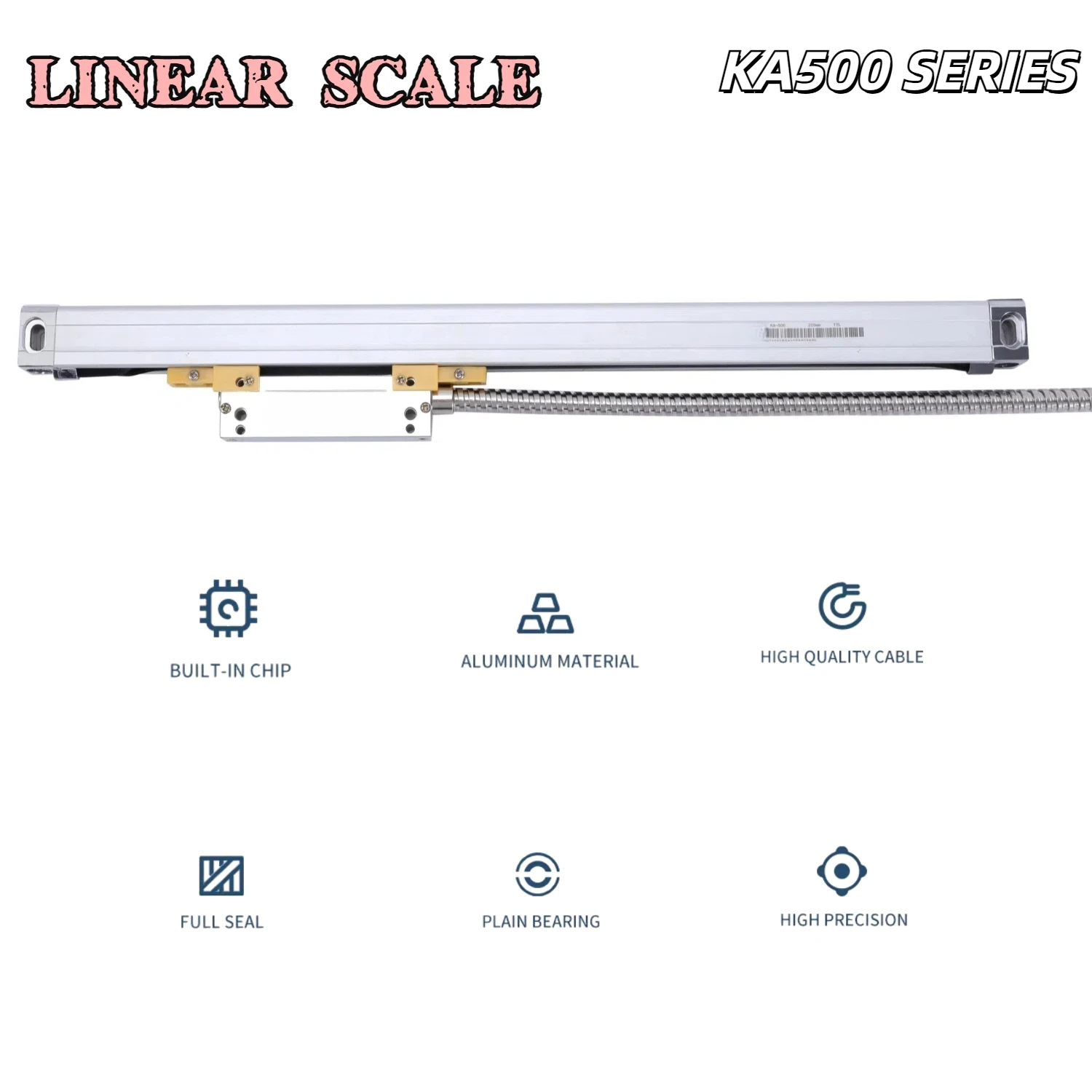 KA500【5um】 70 120 170 220 270 320 370 420mm スリムDROリニアスケール 18x20mm 薄型小型旋盤リニアエンコーダー格子定規センサー