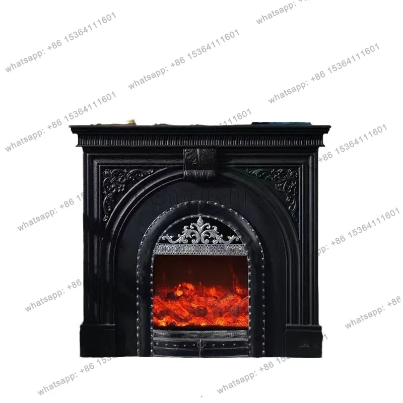 French fireplace decorative cabinet retro carved European American simulation fireplace rack