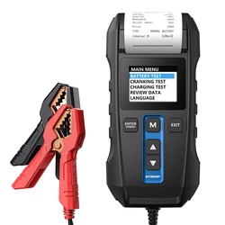 TOPDON BT300P 12V Car Battery Tester with Printer Battery Load Test for Motorcycle Auto Charging Cranking Battery Analyzer