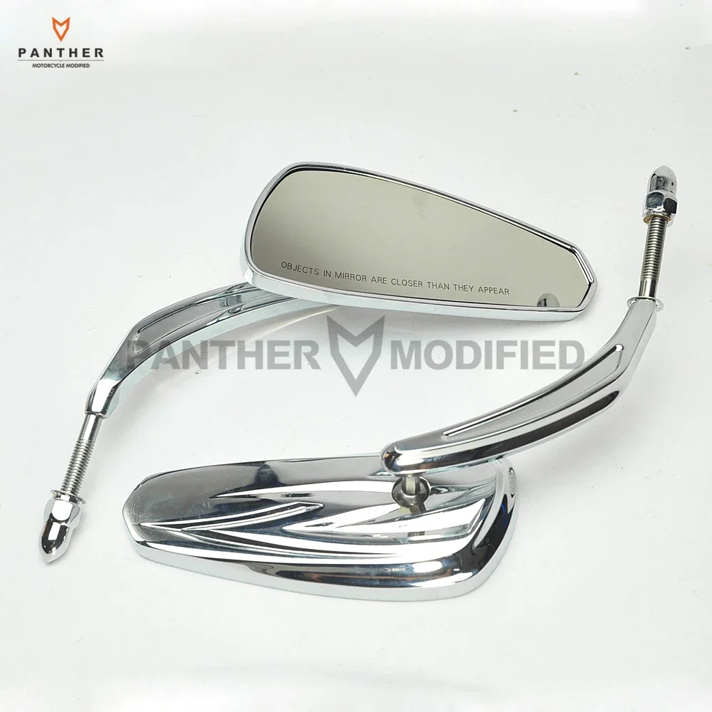 

Chrome Motorcycle Mirror Moto Side Rear View Mirrors With 8MM case for Harley Touring Softail Fat Boy Sportster FLHTK 883 1200