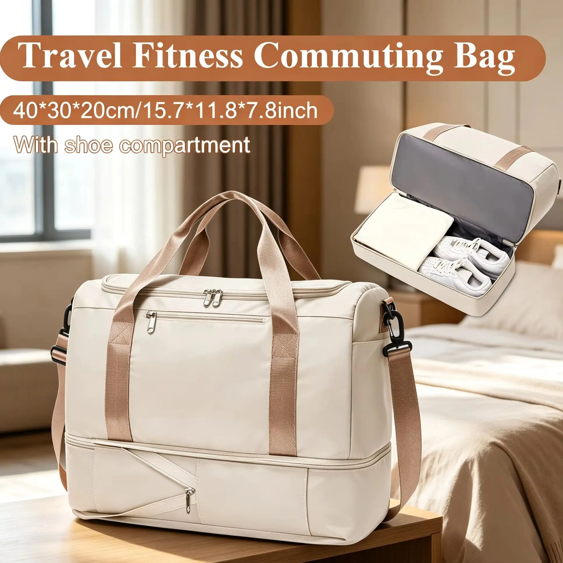 Reisetasche 40x30x20 für Ryanair, Sporttasche, Wochenendtasche, Handgepäck, Tragetasche, Reisetasche für Damen und Herren, Umstandstasche für das Krankenhaus – Detail 1