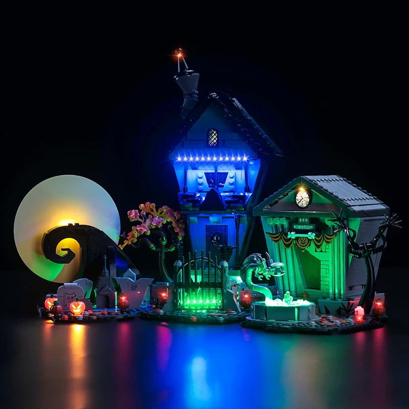 Lazishi LED Light 21351 Set Suitable for Tim Burton\'s The Nightmare Before Christmas Building Blocks (Lighting Accessories Only)