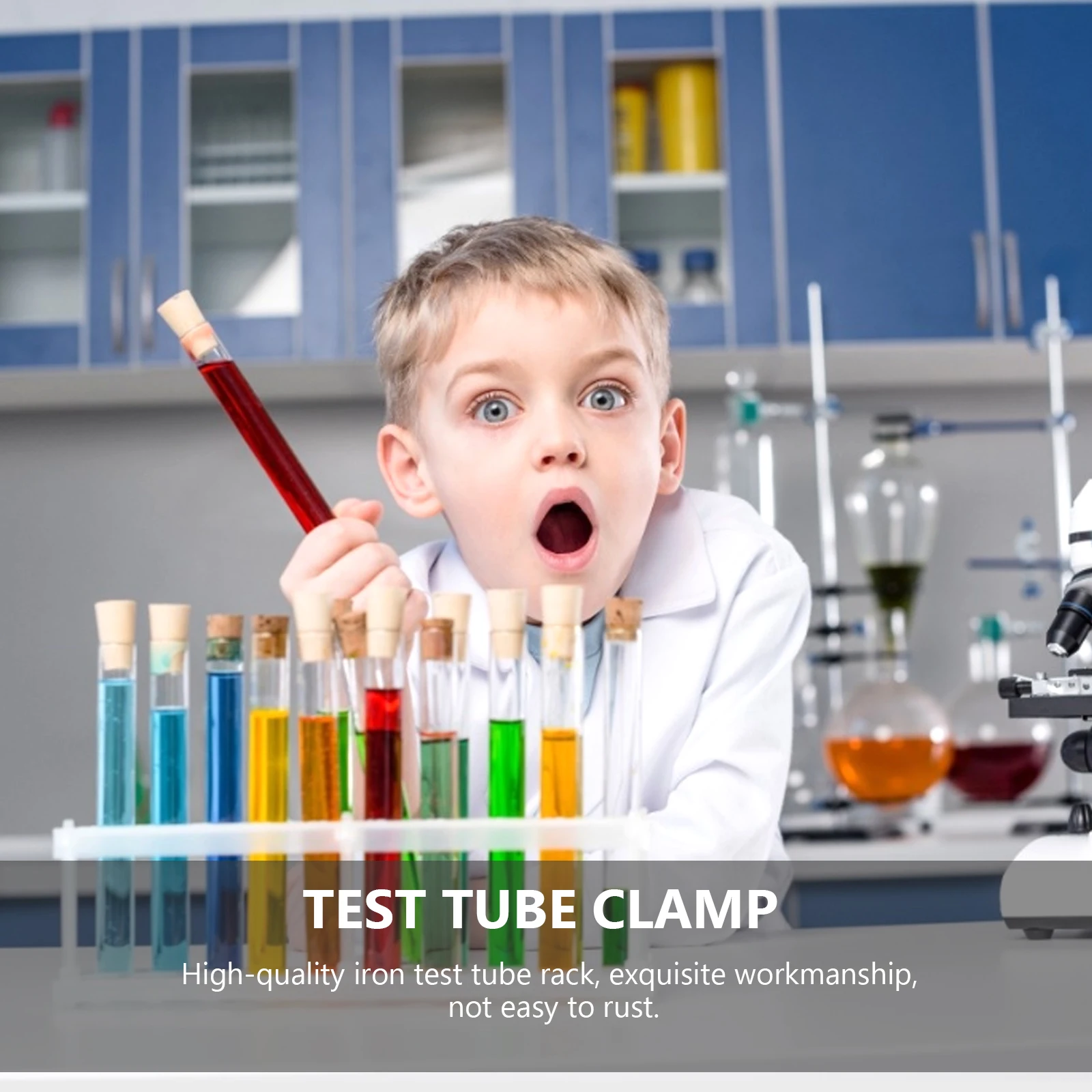 

3pcs Test Tube Clamp Iron Laboratory Holder Glass Tube Rack Non Rust Lab Equipment for Experiment Class
