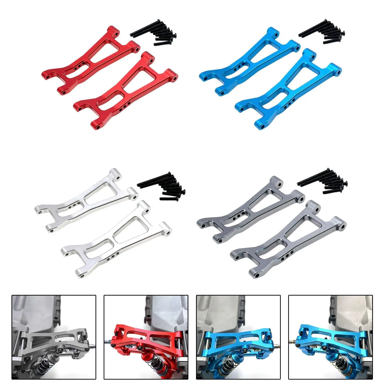 Brazo inferior trasero de coche RC de aluminio para actualización de coche RC escala 16209 16210 H16 1:16