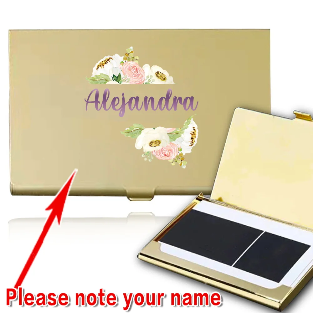 

Customized Name Slim RFID Blocking Metal Business Card Holder Ultra Thin Organizer for Travel Credit Bank Card Portable Case DIY