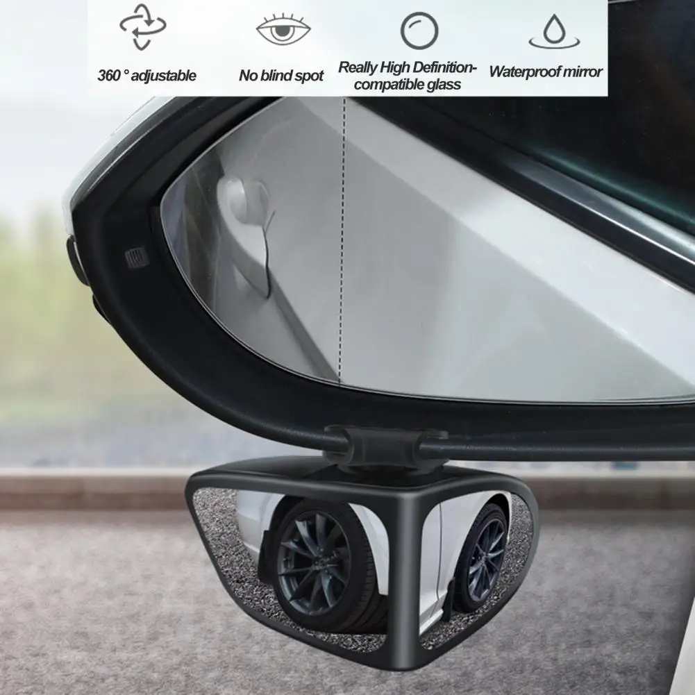 Left Right Rearview Wing Mirror Reversing Assist Mirror 360° Rotatable Universal SUV Truck Auto Wide Angle Car Blind Spot Mirror