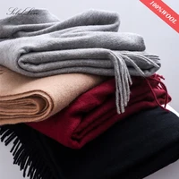 Solidlove Wool Winter Scarf Women Scarves Adult Scarves for Ladies 100% Wool Scarf Women Fashion Cashmere Poncho Wrap - Image 4