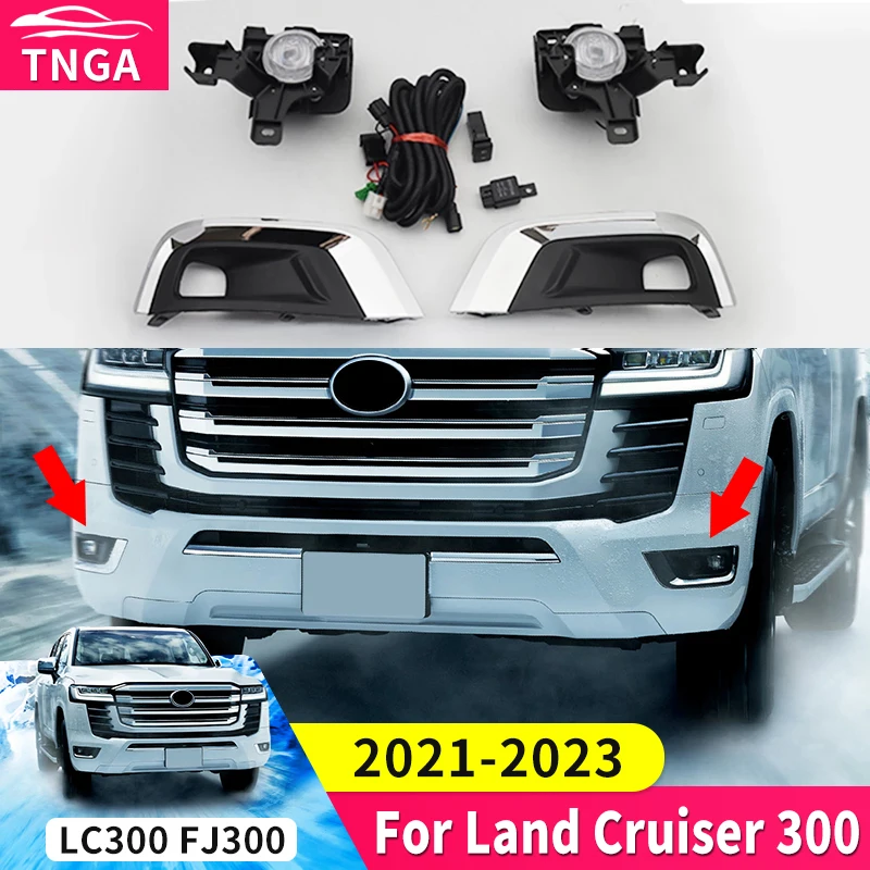 

For Toyota Land Cruiser 300 Series Lc300 2022 Front Bumper Light Daytime Driving Lamp LED Front Fog Lamp Assembly Accessories