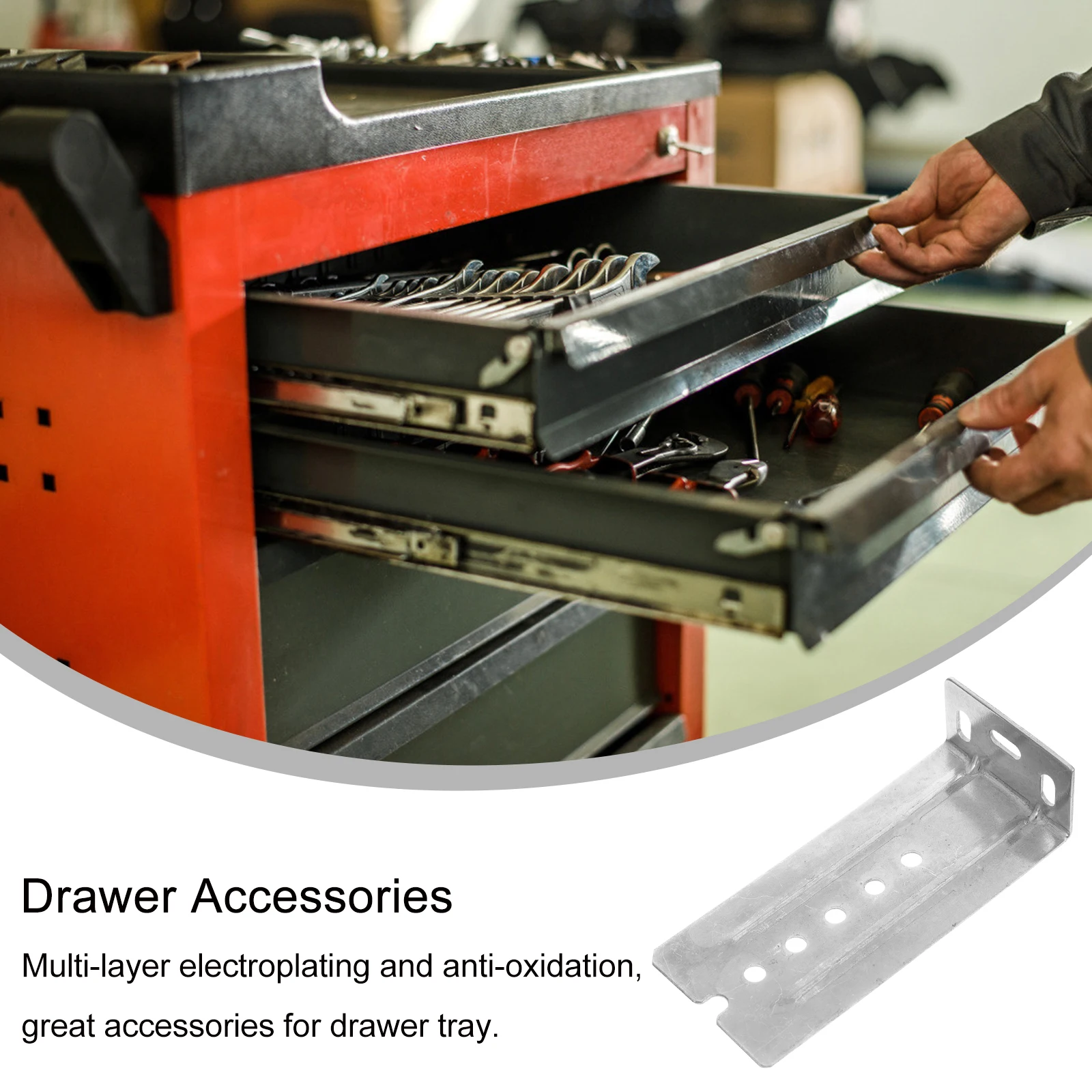 

4Pcs Durable Drawer Slide Rear Mounting Brackets Silver Smooth Surface Strong Load Bearing Keyboard Cabinet Drawer Tray