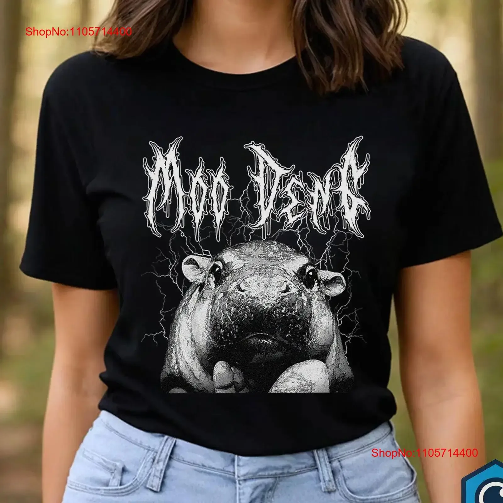 Moo Deng T Shirt Bouncy Pig in Thailand Khao Kheow Open Zoo Cute Baby Hippo vintage Washed Stretched Slightly