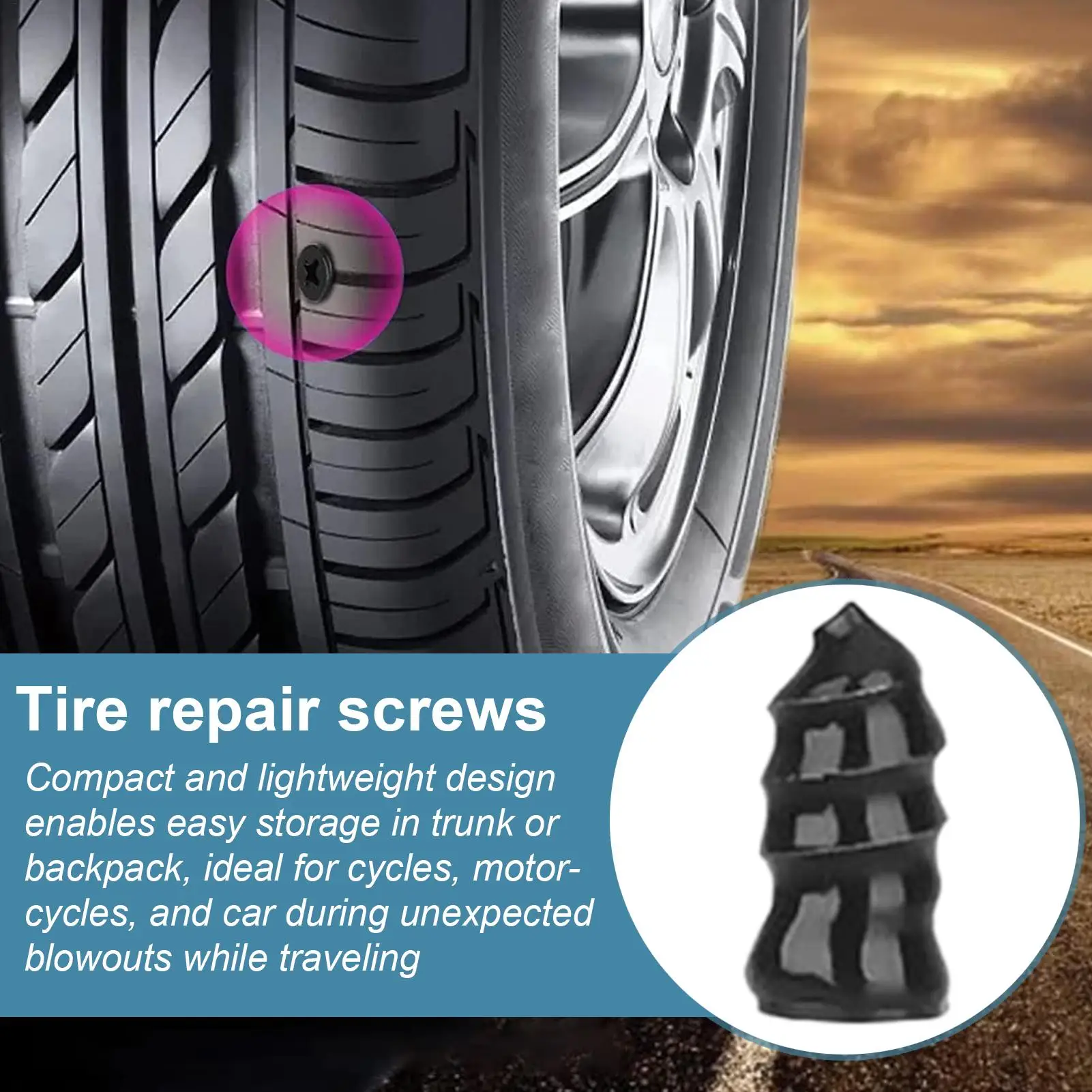 

Tire Repair Nail Tire Screw Plug Fast Tool With Screwdriver Wheel Plugs Puncture Tool Studs For Auto Car Truck Sedan Tractor