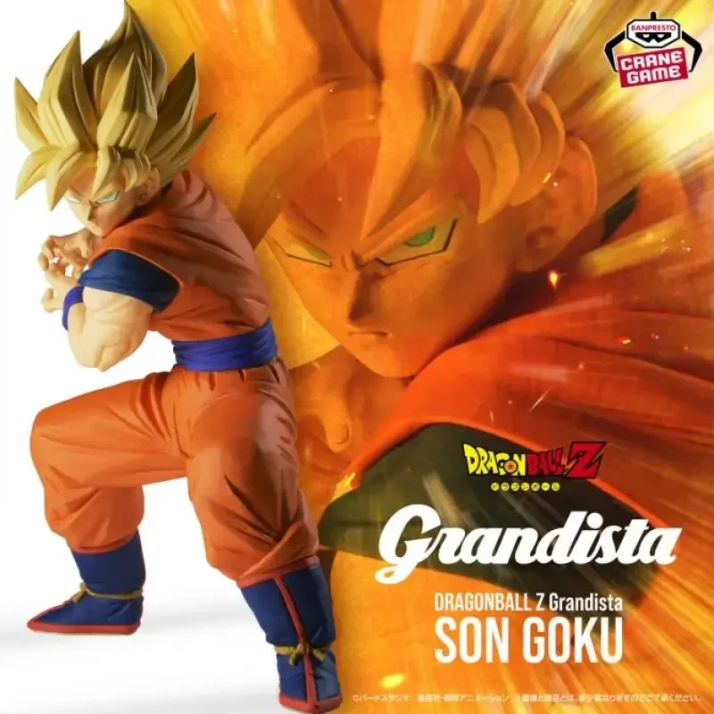 Original Bandai Banpresto Dragon Ball Action GROS Grandista Son Goku Super Saiya Kamehameha PVC อะนิเมะรุ่นของเล่น 22 ซม.