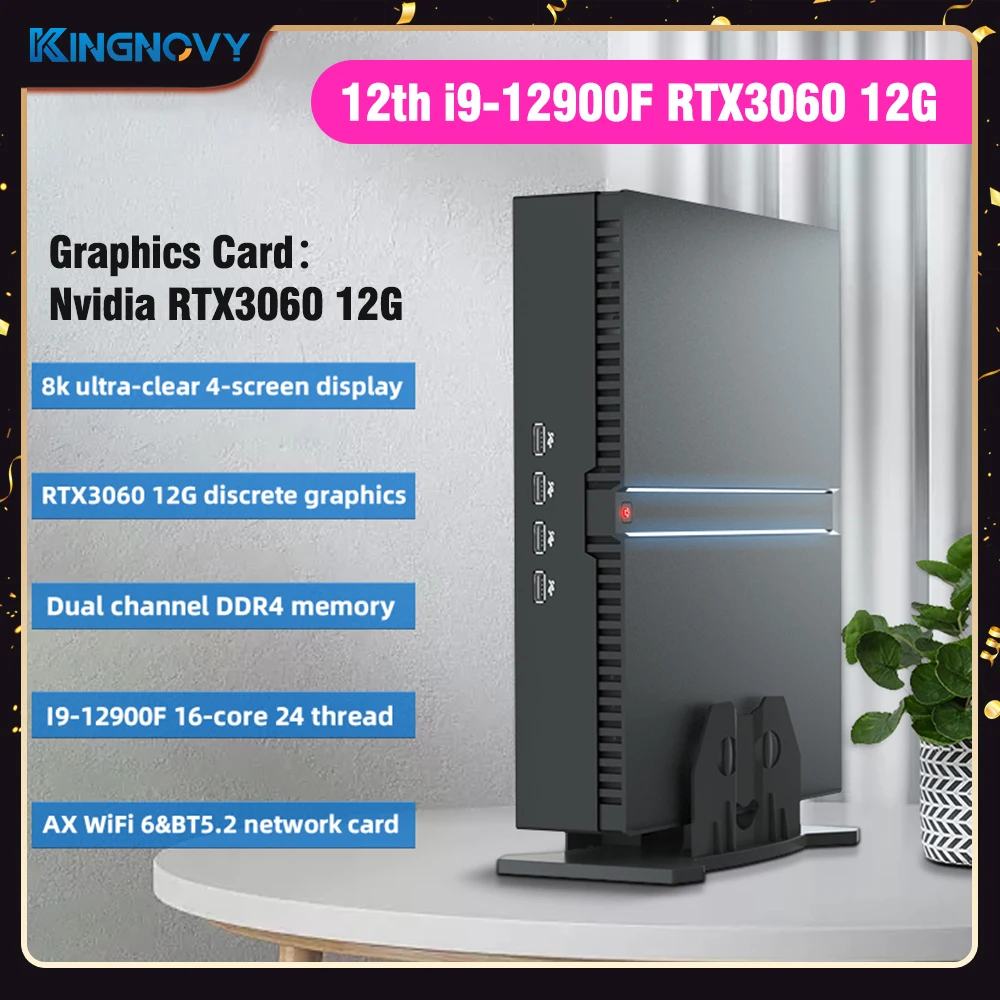 Ноутбук 13-го поколения Intel i7-13700F 4060Ti 8G i9 12900F Nvidia RTX3060 12G Mini PC Gamer PCIE4.0 Windows 11 Игровой настольный компьютер WiFi6