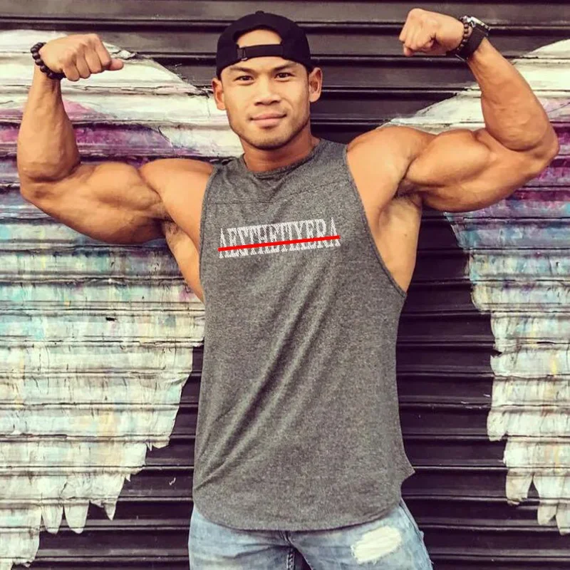 New Brand Cotton Workout Clothing Casual Gyms Fitness Bodybuilding Tank Tops Men Stringer Fashion Mens Sleeveless Shirts Vest